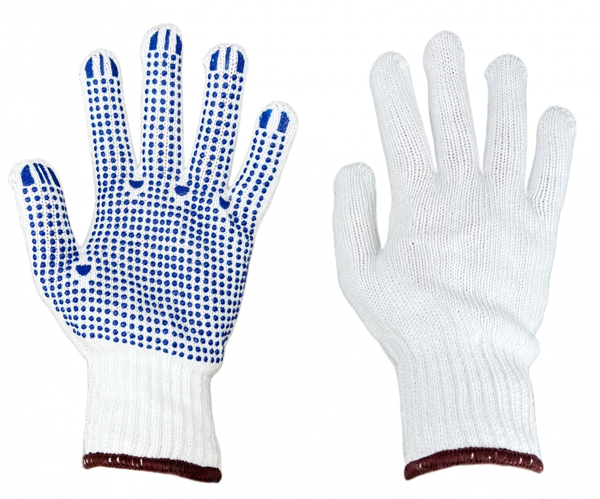Găng tay dệt kim polyester Magic Blue RL1426 có hạt nhựa vinyl, cỡ 7-11