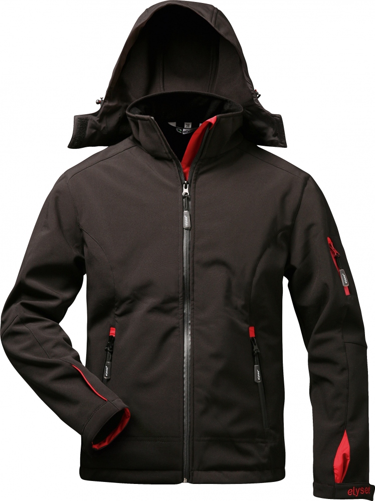 Áo khoác softshell nữ có mũ Elysee 19960 JANA Màu đen/đỏ
