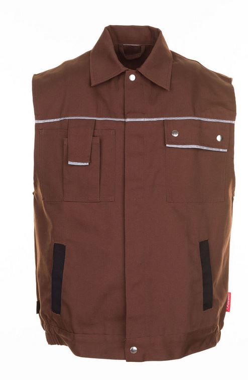 Planam 2166 - Áo vest bảo hộ lao động Canvas - Nâu và đen