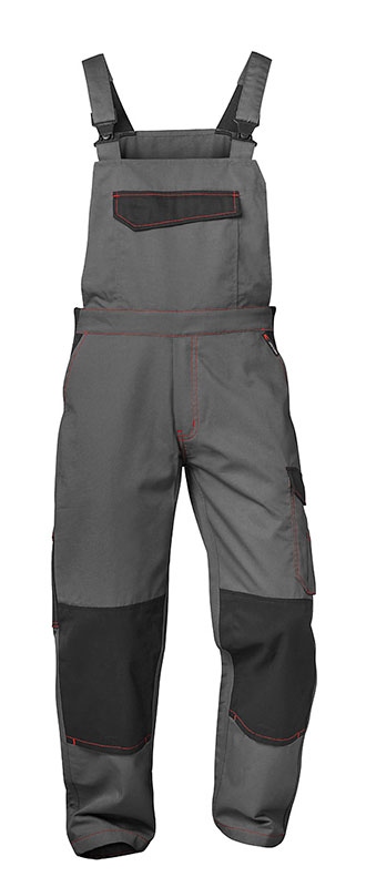 Quần yếm bảo hộ lao động vải Twill xám/đen, Craftland 22473 ZULTE