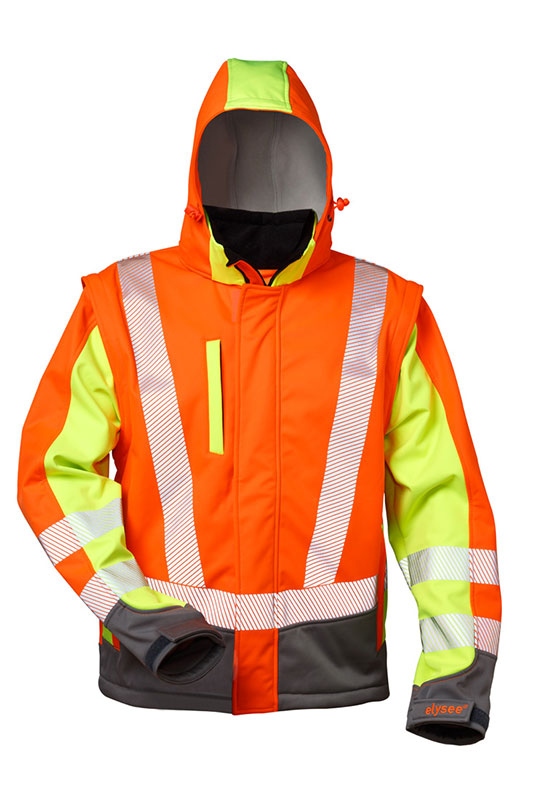 Áo khoác mềm High Vis Elysee 22733 ATANAS màu cam-vàng-xám