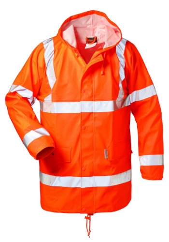 Áo mưa PU co giãn phản quang FINN màu cam Norway 2341