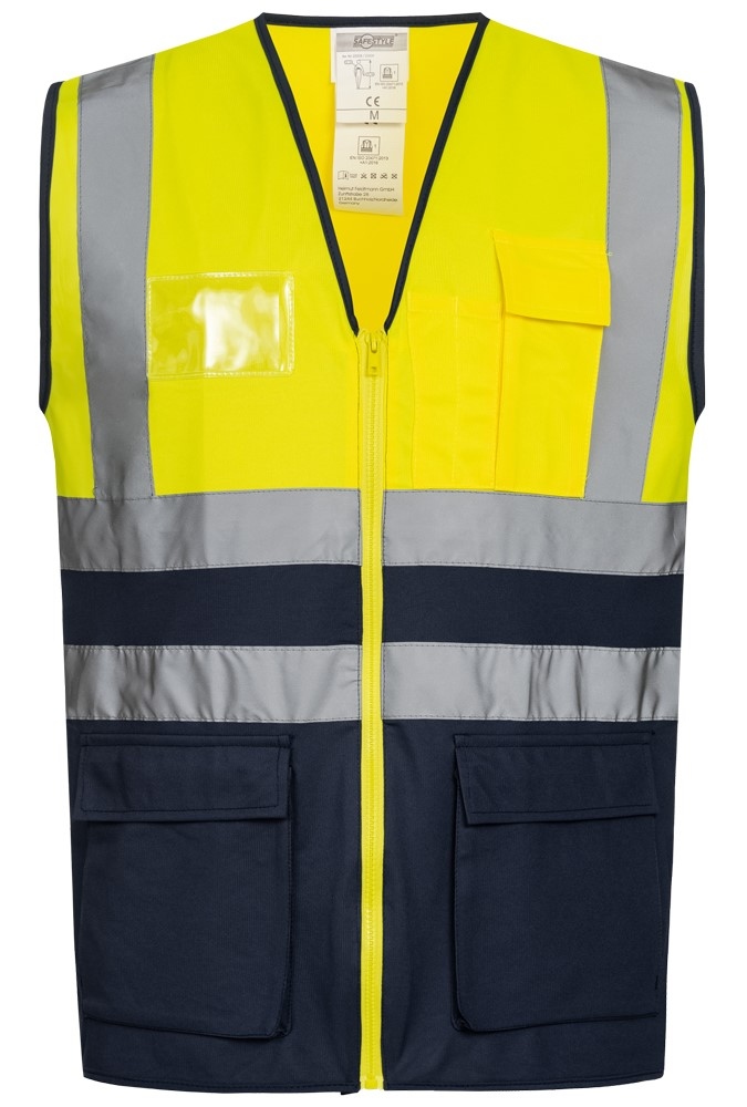 Áo phản quang bảo hộ Safestyle 23508 BERTHEL màu vàng phối xanh đen chuyên dụng độ hiển thị cao