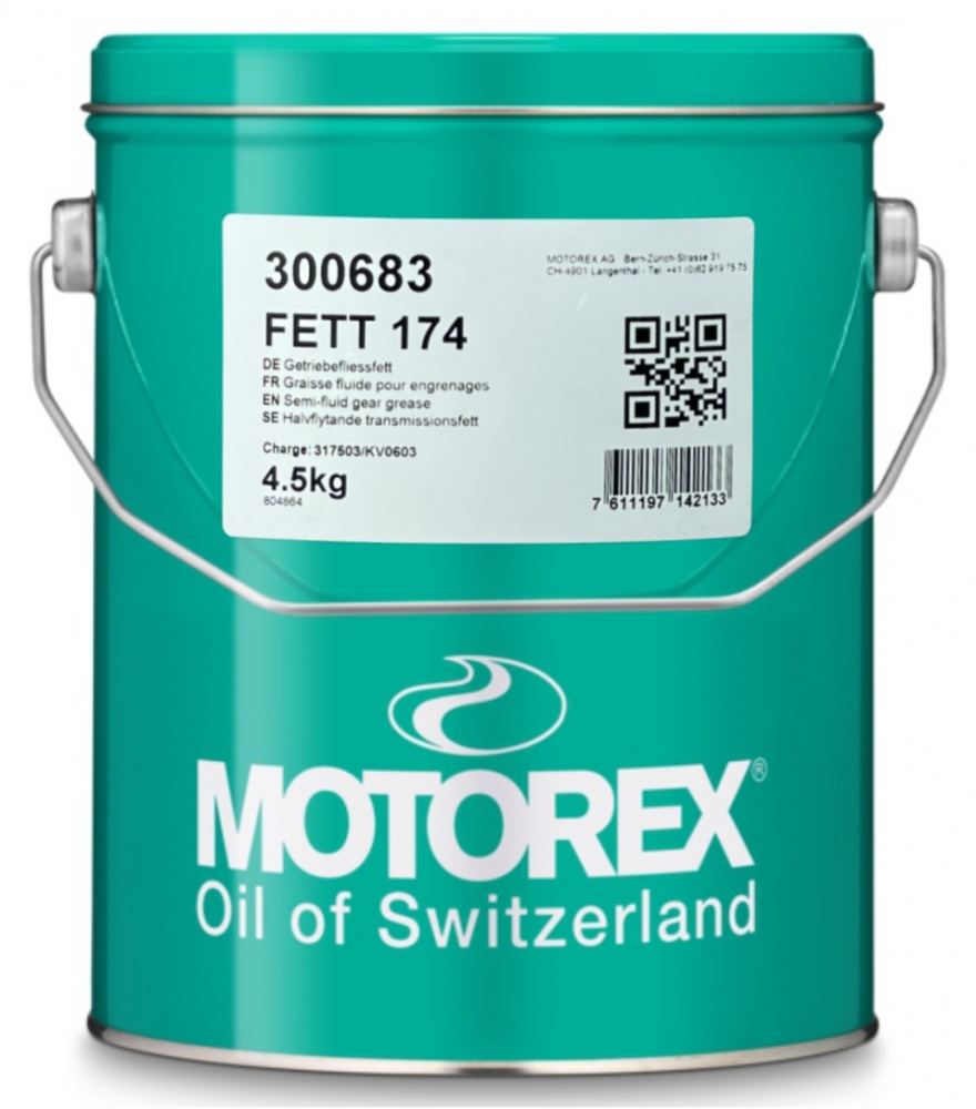 Mỡ bôi trơn bánh răng độ nhớt thấp Motorex FETT 174 chỉ số 00 xô 4.5kg