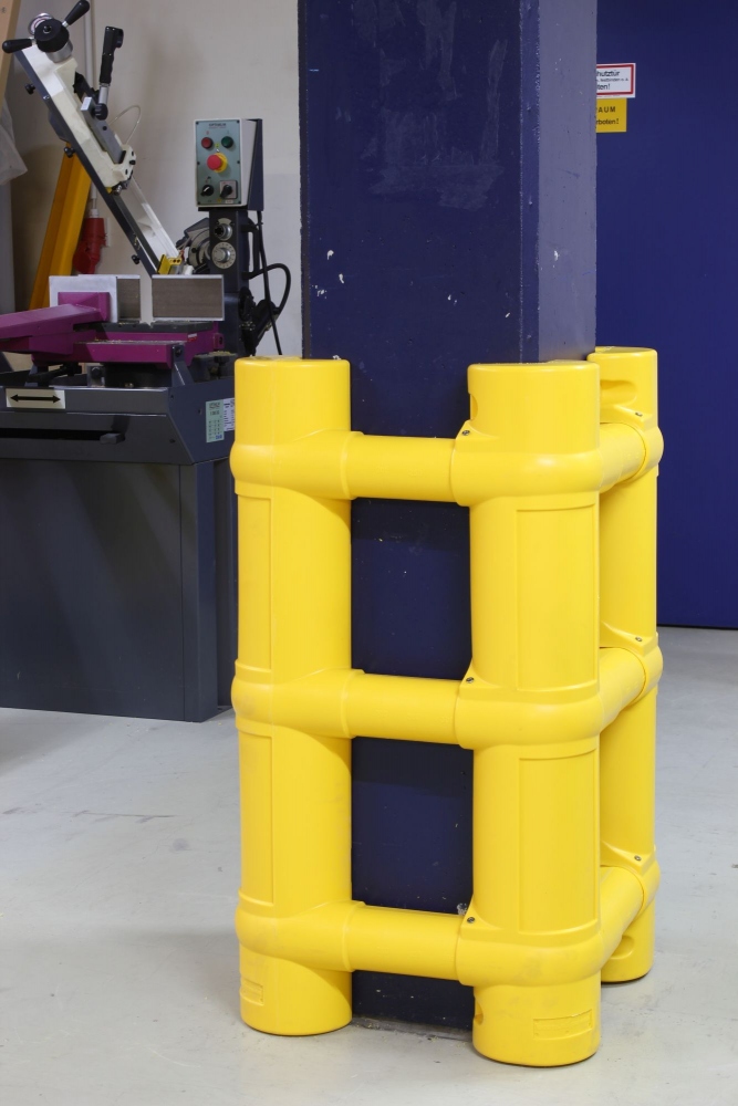 Thanh chắn bảo vệ cột dạng mô-đun Crash Stop 30610, chất liệu polyethylene, màu vàng