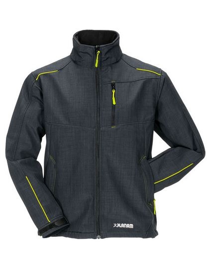 Áo khoác Softshell dạ quang Planam 3398 màu xám/xanh lá cây
