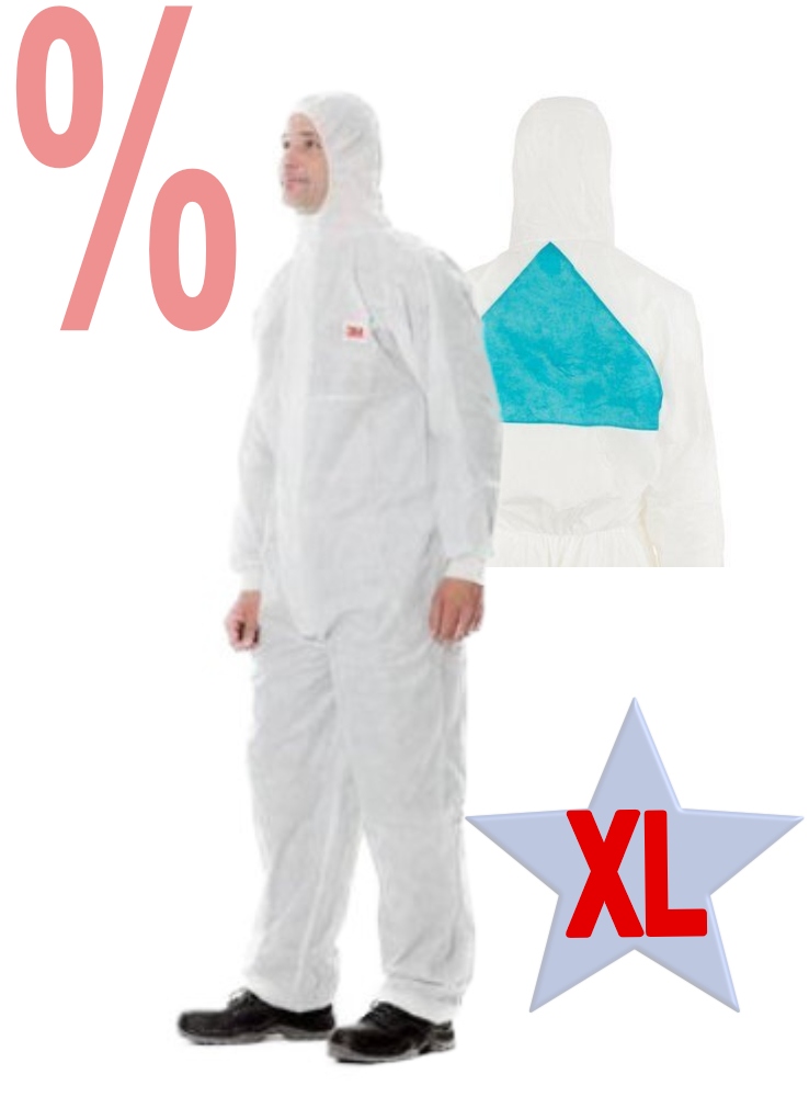 Quần áo bảo hộ hóa chất 3M 4520 màu trắng, Cat 3 Loại 5/6, size XL