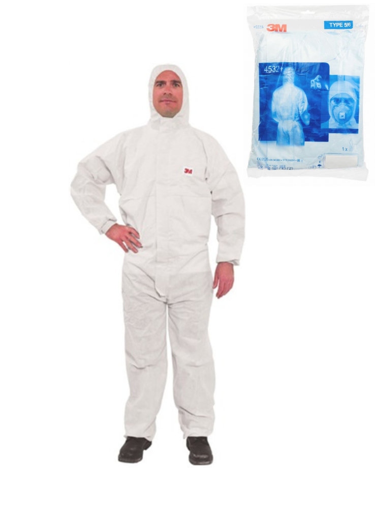 Quần áo bảo hộ 3M 4532+ thoáng khí màu trắng Cấp độ III, Kiểu 5/6