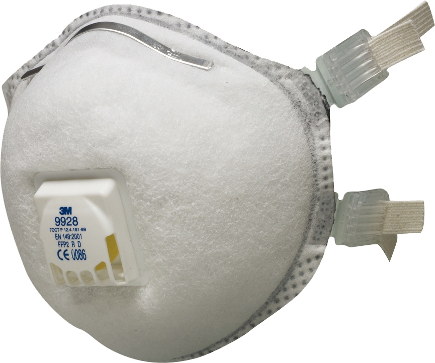 Khẩu trang lọc bụi 3M 9928 chuyên dụng cho mài tay với van thở Cool-Flow tiêu chuẩn FFP2