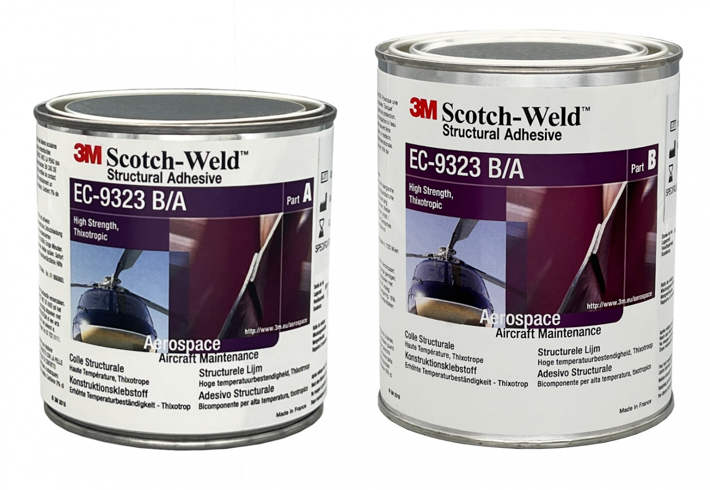Keo epoxy cấu trúc hai thành phần 3M Scotch-Weld EC-9323 B/A bộ 1 lít