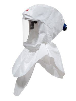 Mũ trùm đầu hô hấp nhẹ 3M Versaflo S-657 với lớp che kép, màu trắng