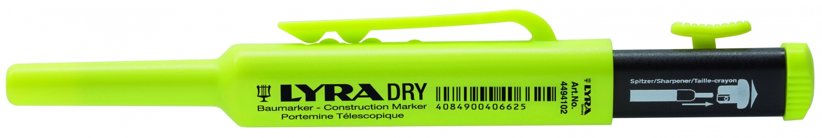 Bút đánh dấu xây dựng Lyra Dry 4494102 với nắp màu toàn phần