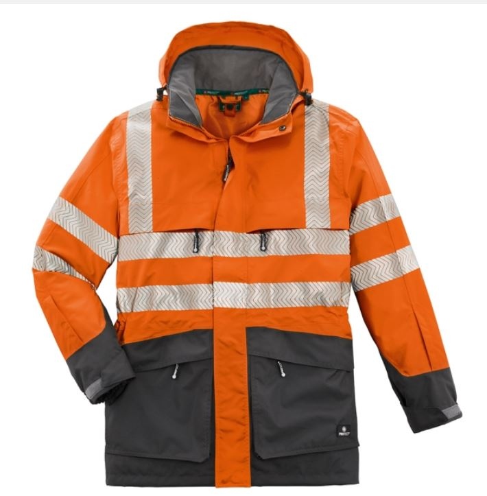 Áo khoác parka phản quang 4Protect 3410 TAMPA tiêu chuẩn EN20471+A1 màu cam phối đen