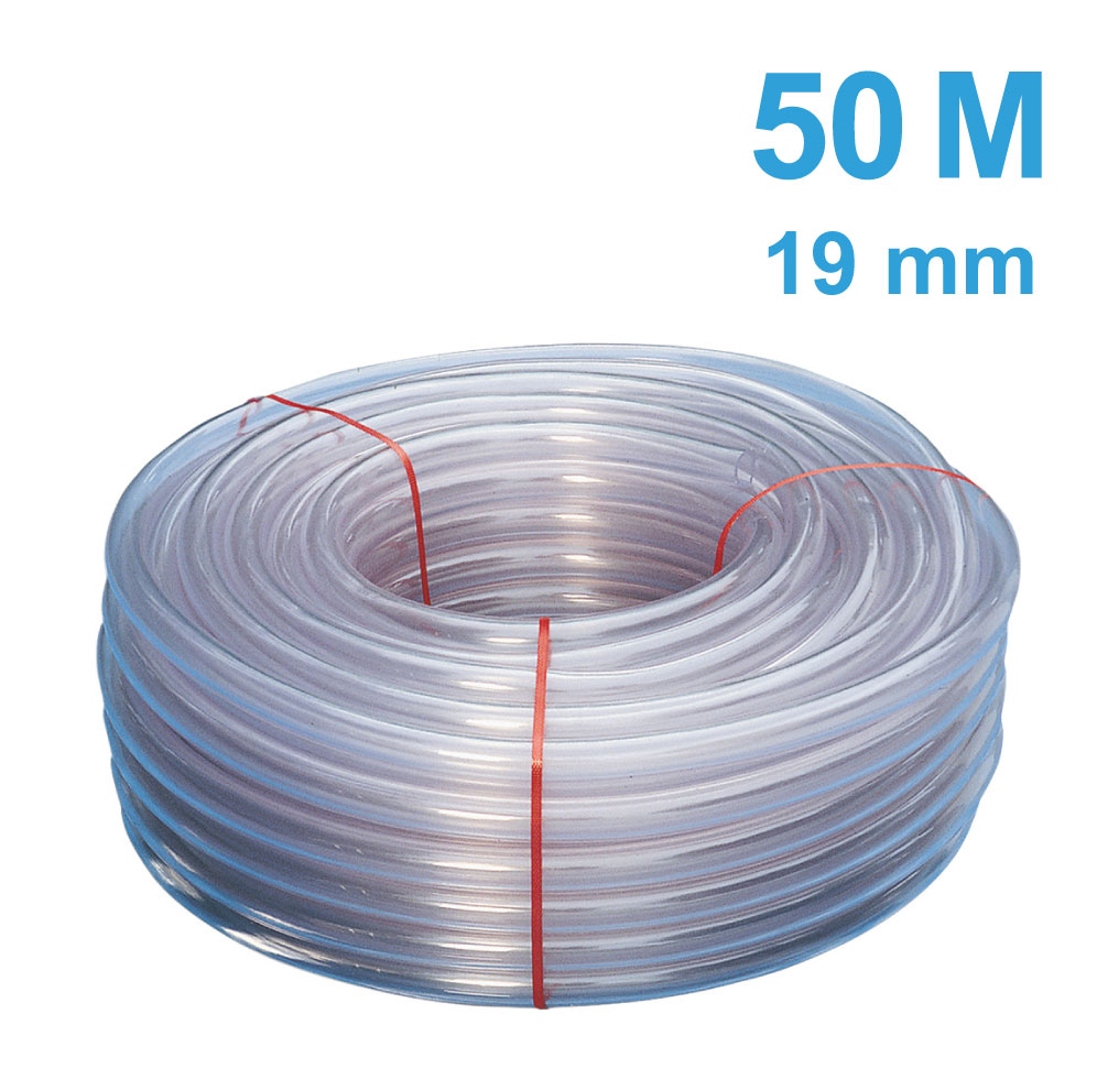 Ống nhựa PVC an toàn thực phẩm dùng cho phòng thí nghiệm và kiểm soát dòng chảy, màu trong suốt, đường kính 19mm, dài 50m