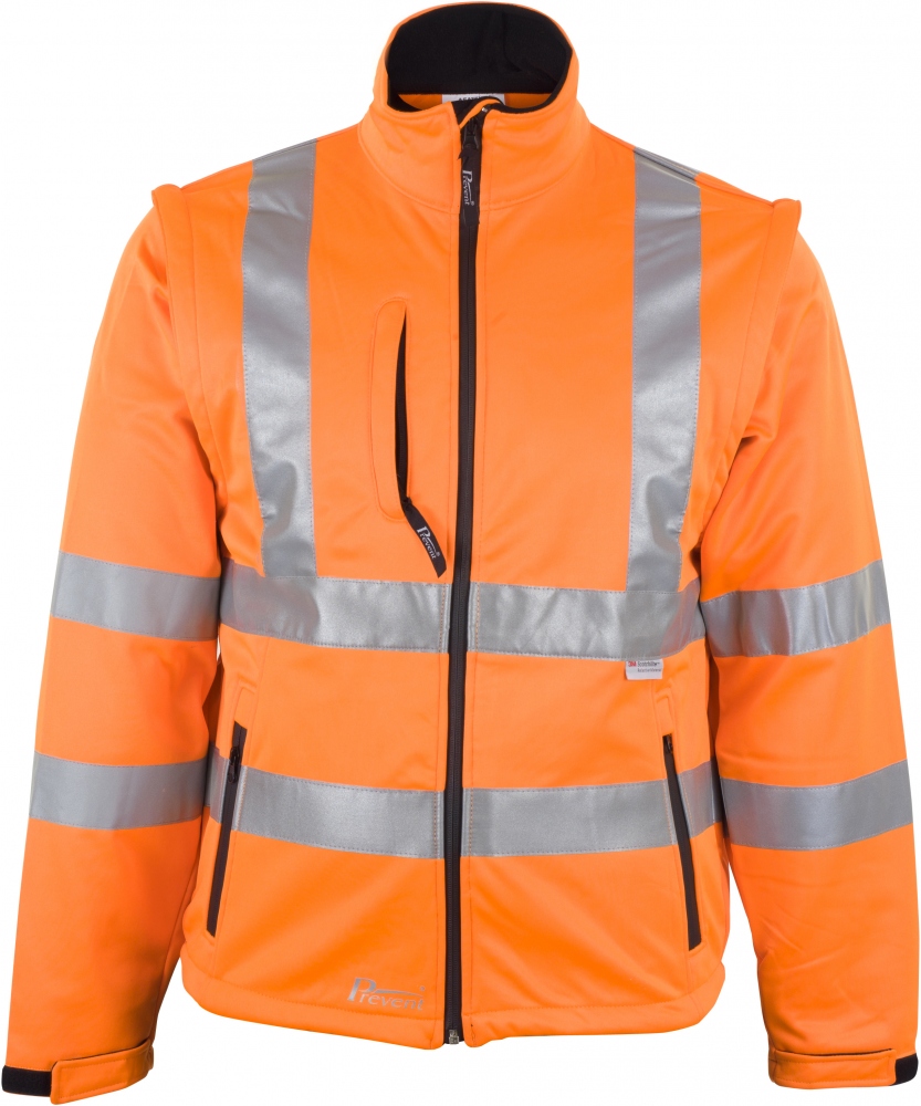 Áo khoác Softshell phản quang Prevent® 8060 màu cam EN20471, Cấp độ