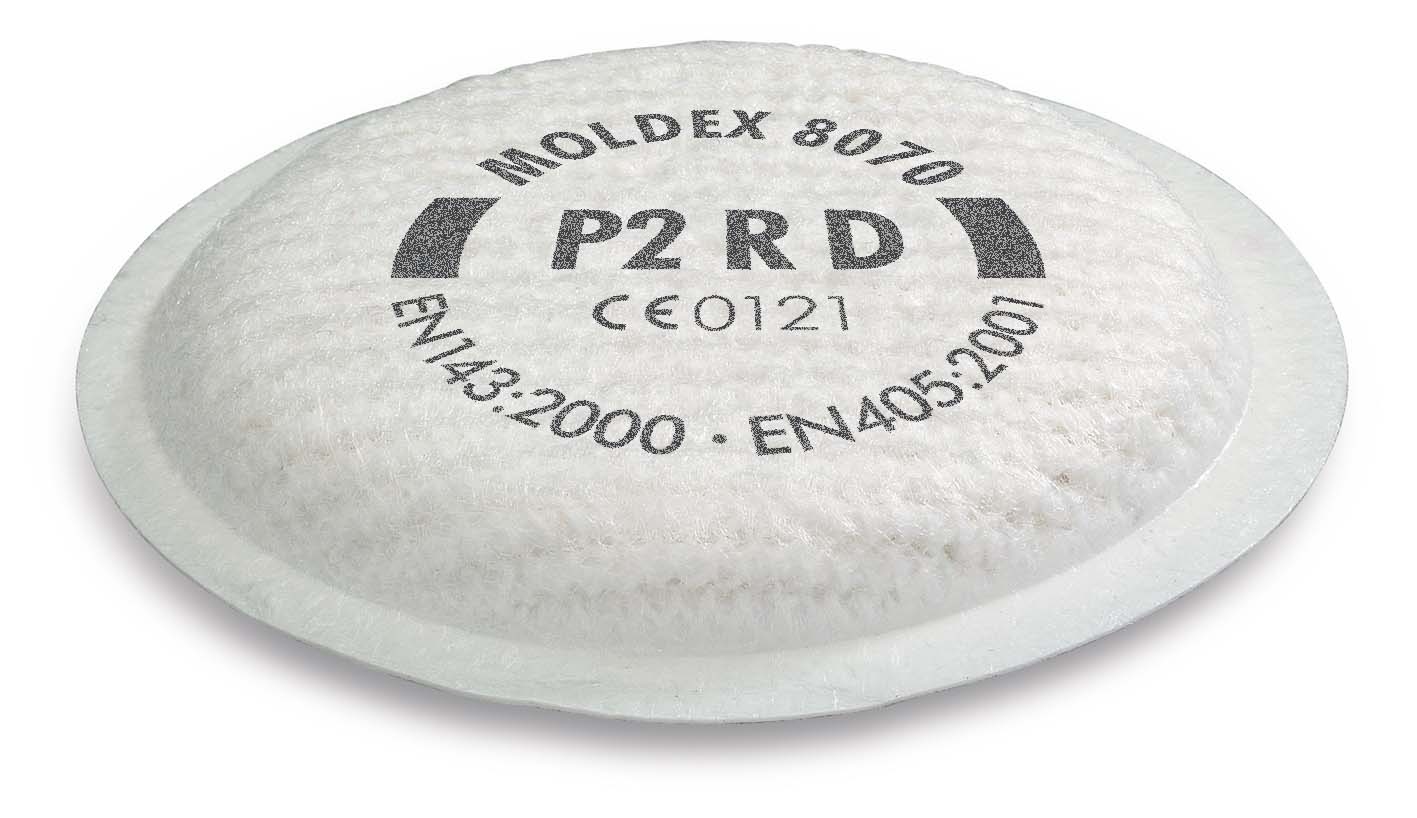 Bộ lọc bụi Moldex 8070 tiêu chuẩn P2 R D dùng cho dòng mặt nạ 4000, 5000 + 8000