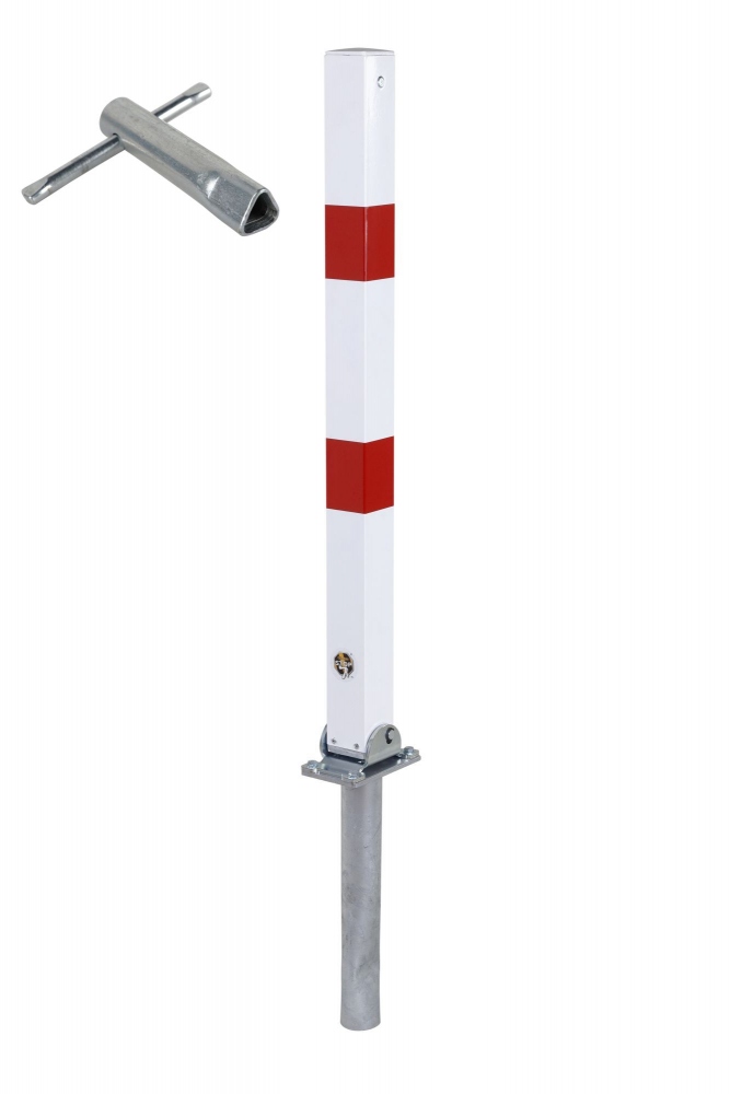 Trụ ngăn đỗ xe gập được CRASH STOP 90-20, lắp âm bê tông, dạng trụ vuông