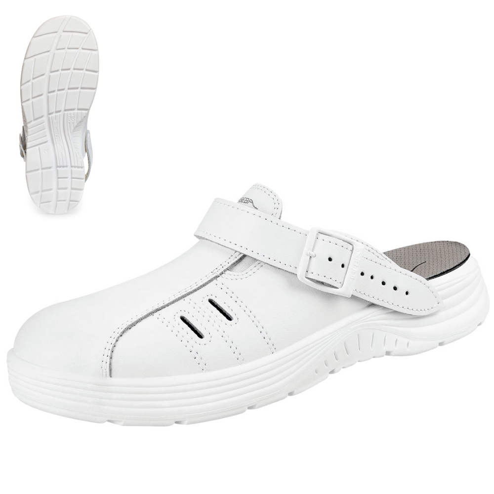 Giày clogs y tế chống trượt Abeba 711041 X-Light màu trắng tiêu chuẩn SB SRC