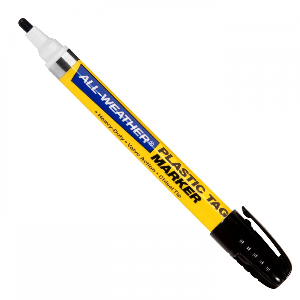 Bút sơn đánh dấu thẻ nhựa chịu thời tiết Markal All-Weather® Plastic tag valve action màu đen