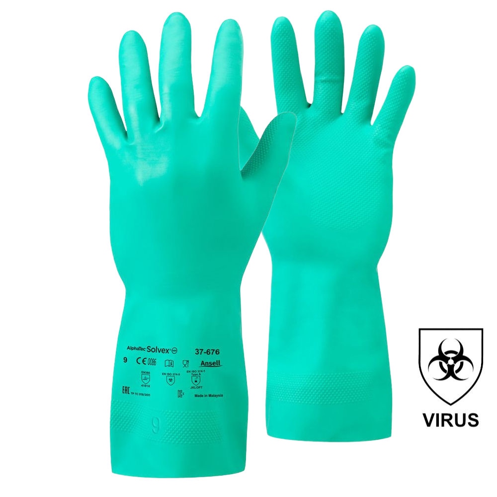 Găng tay bảo hộ chống hóa chất Nitrile Ansell Solvex 37-676 dài 330mm