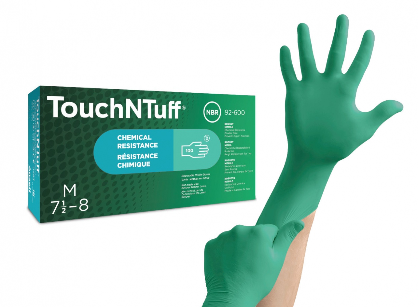 Găng tay cao su nitrile dùng một lần Ansell TouchNTuff 92-600 không bột 100 chiếc