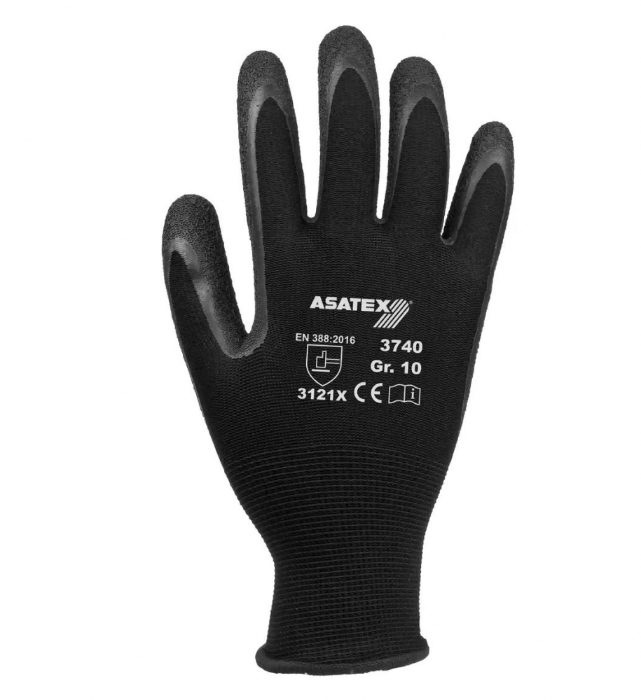 Găng tay bảo hộ Polyester phủ latex Asatex 3740, cỡ 7-11