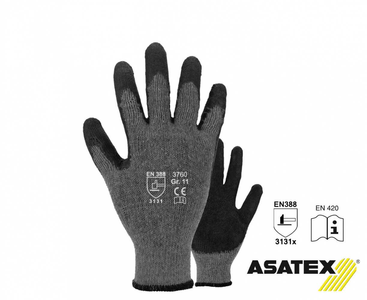 Găng tay bảo hộ cao su Latex Asatex 3760 kích cỡ 9