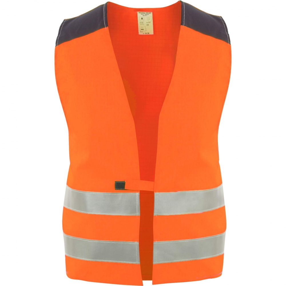 Áo vest phản quang chống cháy tiêu chuẩn ISO 20471 màu cam S-4XL, Asatex FLWE08