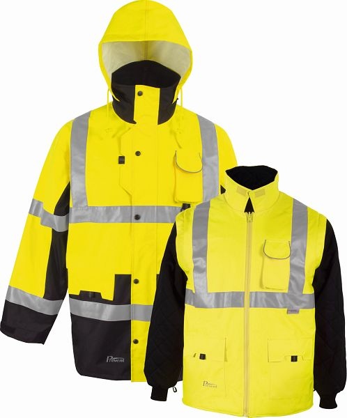 Áo khoác Parka phản quang mùa đông 5 trong 1 Prevent 3160 có mũ giúp tăng cường độ hiển thị cao