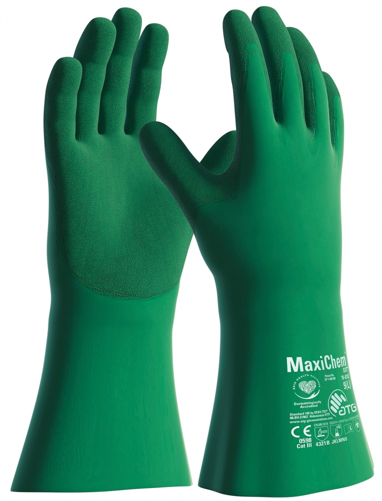 Găng tay chống cắt và hóa chất ATG MaxiChem 76-833 Cấp độ B EN 374-1