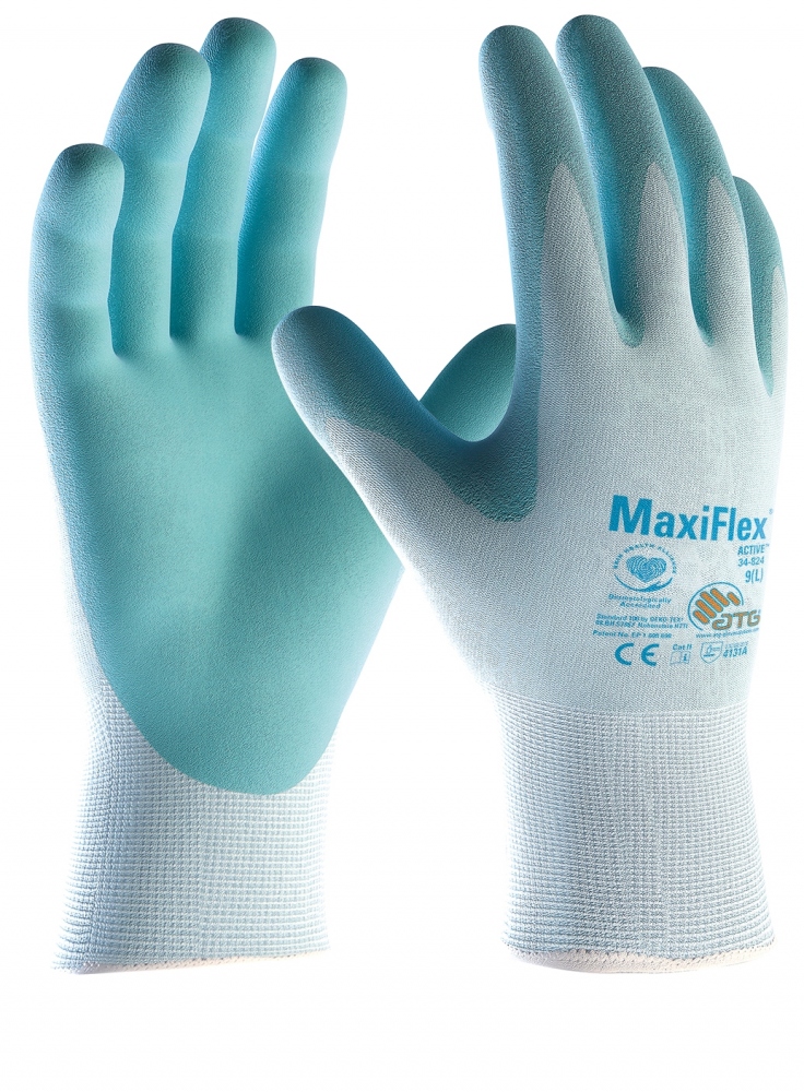 Găng tay bảo hộ lao động ATG Maxiflex 34-824 Active dưỡng da chuyên dụng lắp ráp