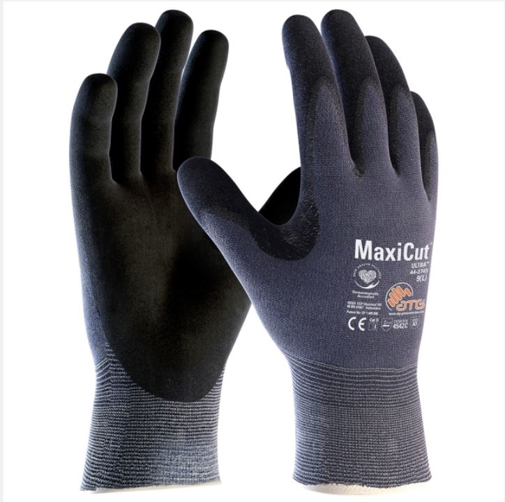 Găng tay bảo hộ chống cắt ATG 44-3745 MaxiCut Ultra xanh/đen size 5-1