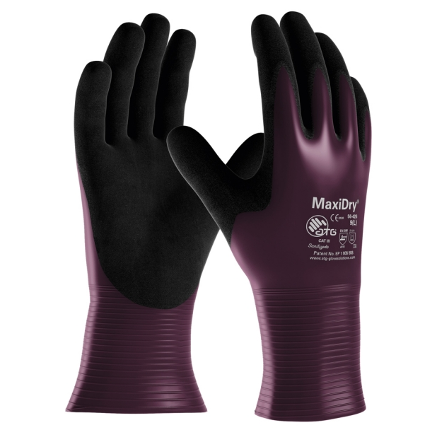 Găng tay siêu nhẹ ATG Maxidry 56-426 phủ nitrile tăng độ bám và kháng dầu