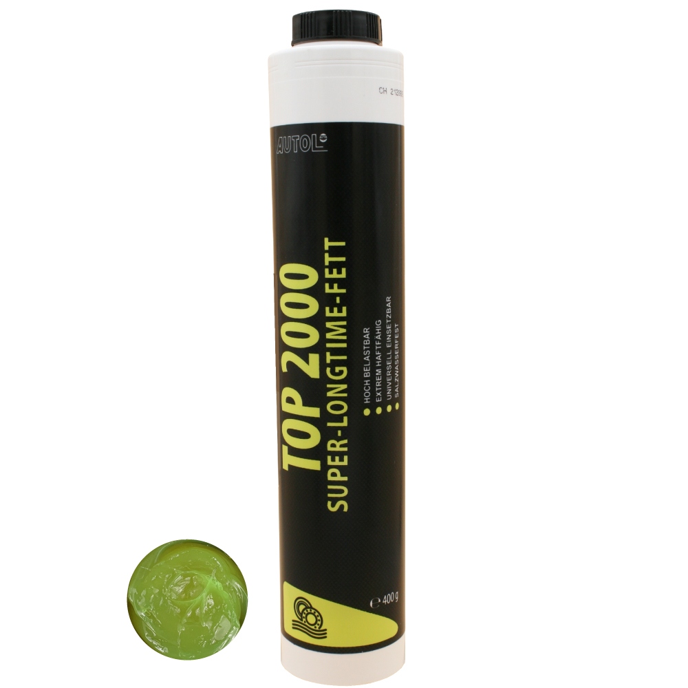 Mỡ bôi trơn chịu cực áp AUTOL TOP 2000 Super-Longtime dạng tuýp 400g dùng cho súng bơm mỡ Lube Shuttle