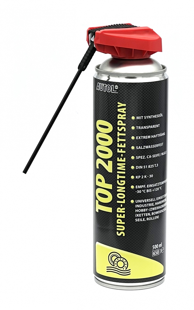 Mỡ bôi trơn chịu cực áp AUTOL TOP 2000 dạng bình xịt 500ml dùng cho thời gian dài cực lớn