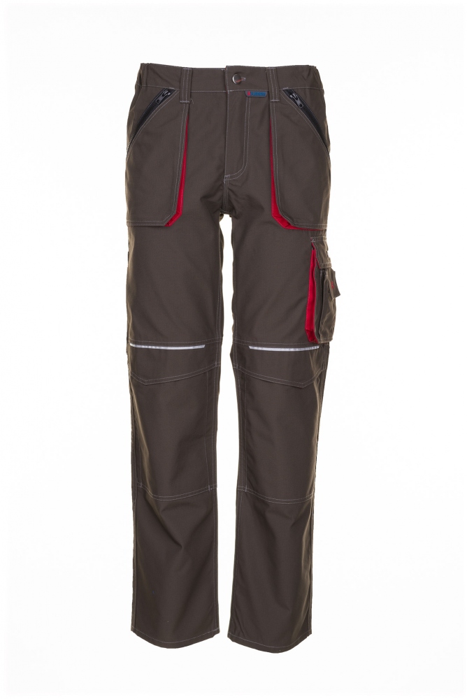 Quần bảo hộ lao động Planam 2823 dòng Basalt màu xanh ô liu phối đỏ
