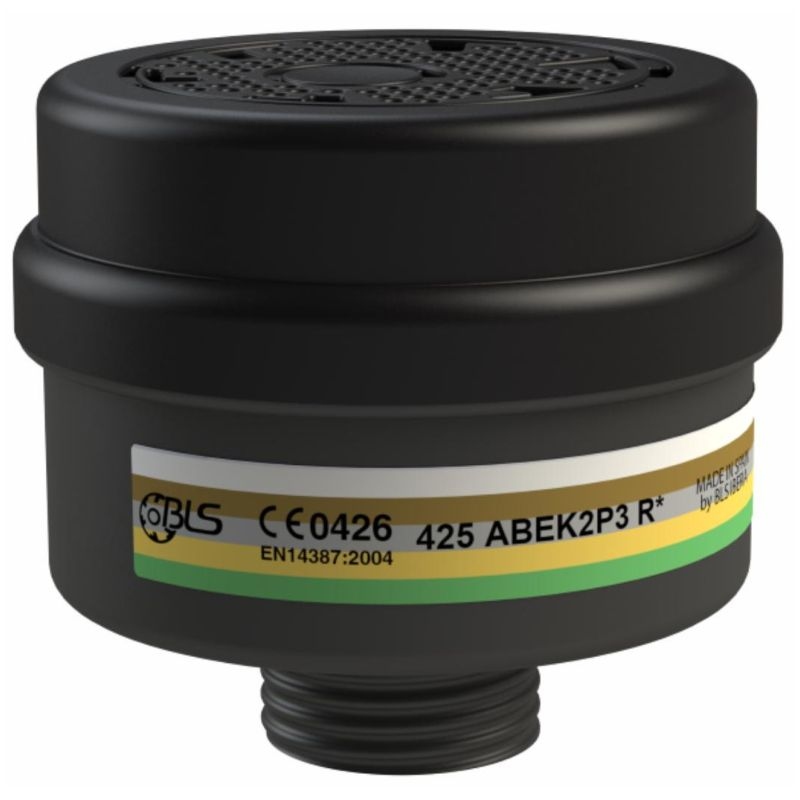 Bộ lọc kết hợp BLS® 425 ABEK2 P3 R cho mặt nạ nguyên mặt, chân ren đa năng RD40