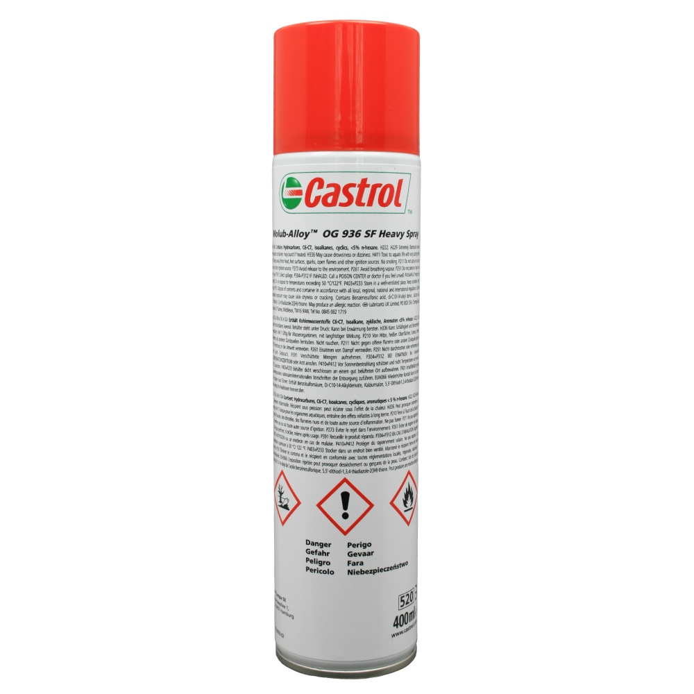 Chất bôi trơn bánh răng hở Castrol Molub-Alloy OG 936 SF HEAVY dạng bình xịt 400ml