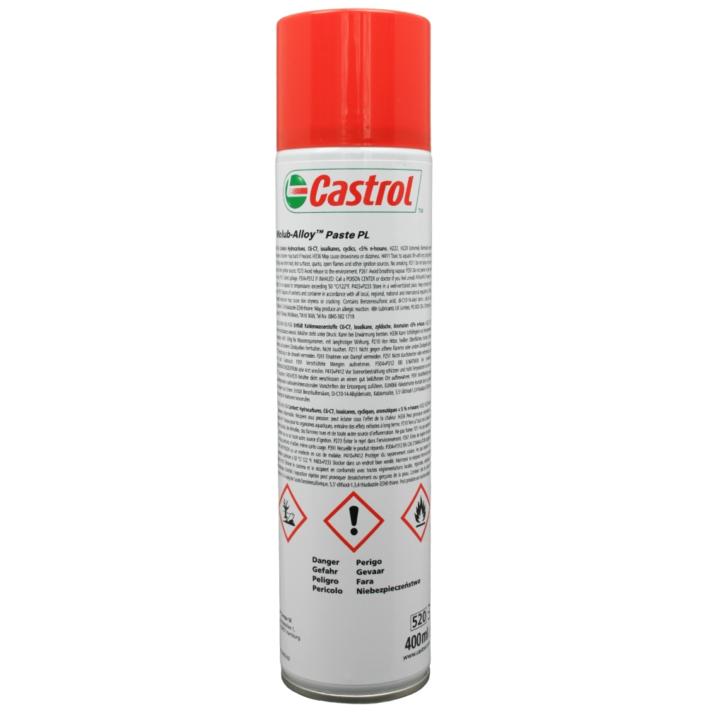 Mỡ bôi trơn lắp ráp dạng xịt Castrol Molub-Alloy Paste PL màu đen NLGI 2 400ml