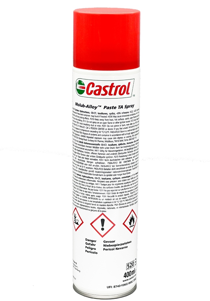 Bình xịt mỡ bôi trơn chịu nhiệt Castrol Molub-Alloy Paste TA 400ml
