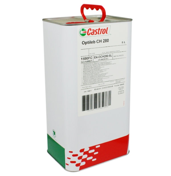 Dầu xích thực phẩm Castrol Optileb CH 280 gốc PAO tiêu chuẩn H1 can 5L
