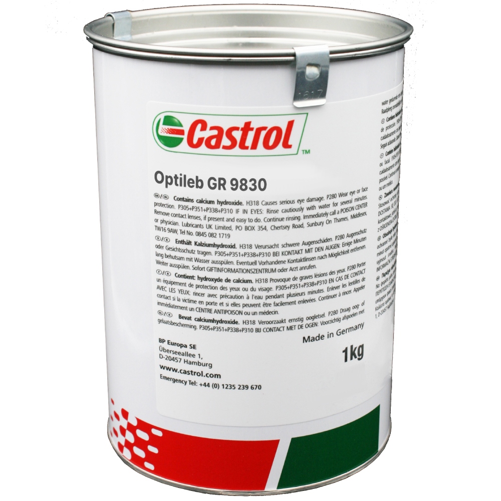 Mỡ bôi trơn vòng bi chịu nhiệt độ cao Castrol Optileb GR 9830 NLGI-2 1kg