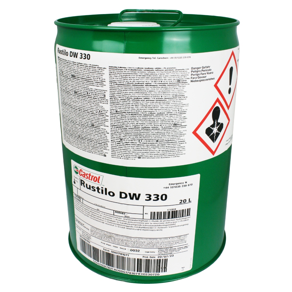 Dầu chống rỉ tách nước Castrol Rustilo DW 330 can 20 lít