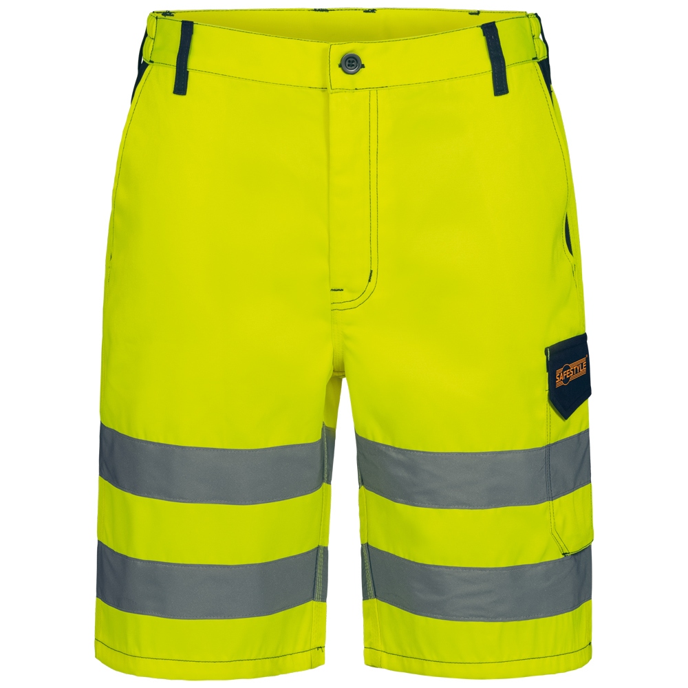 Quần đùi phản quang vải Twill tiêu chuẩn ISO 20471 cấp độ 1 màu vàng size 42-64, Elysee 23726