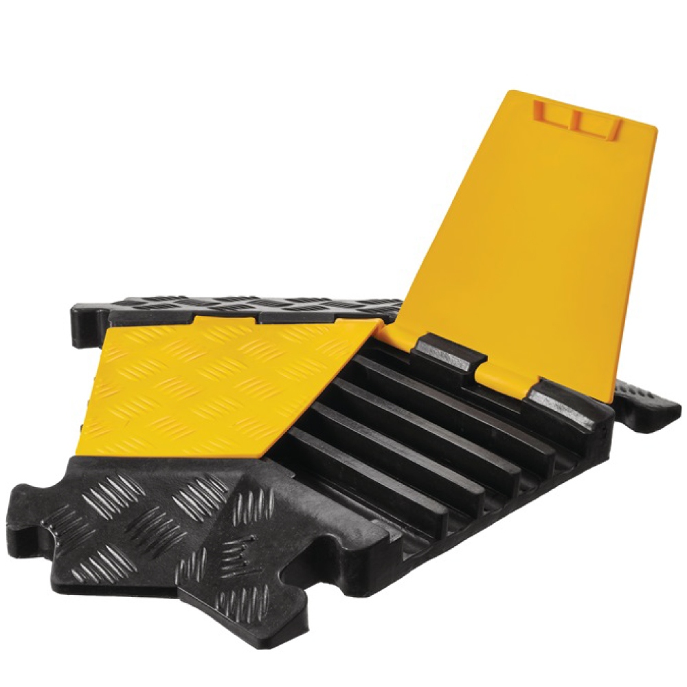 Cầu chắn cáp góc kèm nắp đậy 5 rãnh Cao su/PE 35 x 35 mm