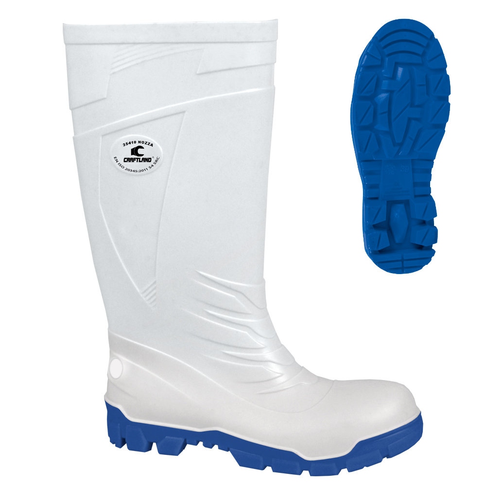 Giày bảo hộ mũi thép kháng khuẩn màu trắng size 37-50 S4 SRC, Craftland 35410