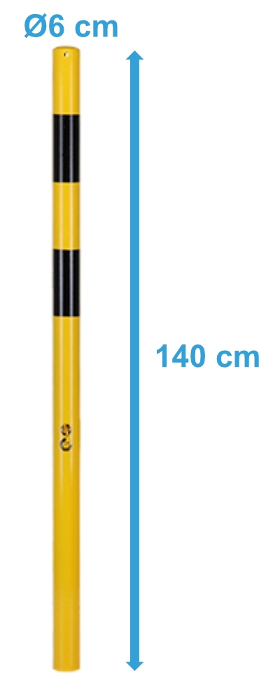 Trụ rào chắn thép CRASH STOP 20-20 vàng-đen 1400 x Ø60 mm