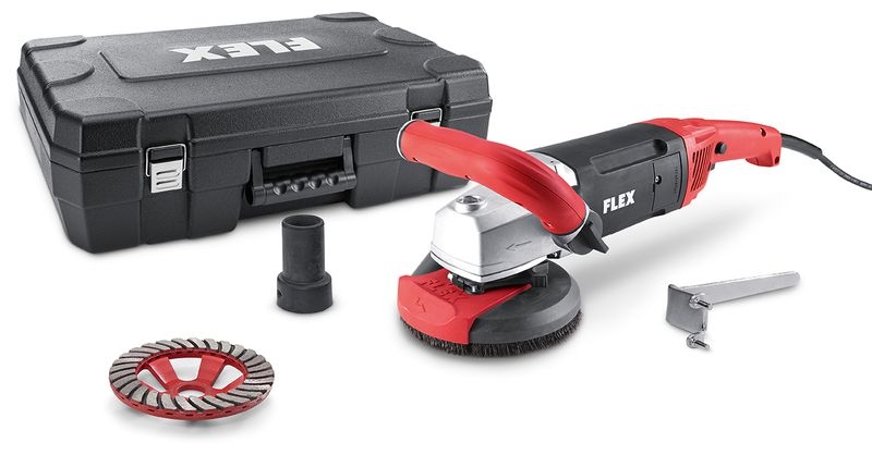 Flex (408.603) LD 18-7 125 R - Máy mài sàn bê tông cầm tay công suất lớn chuyên mài sát mép tường - Bộ Turbo-Jet - 1800 Watt
