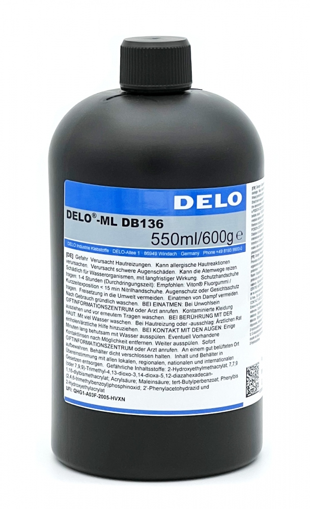 Keo dán Delo-ML DB136 kỵ khí và đóng rắn bằng ánh sáng 550ml/600g