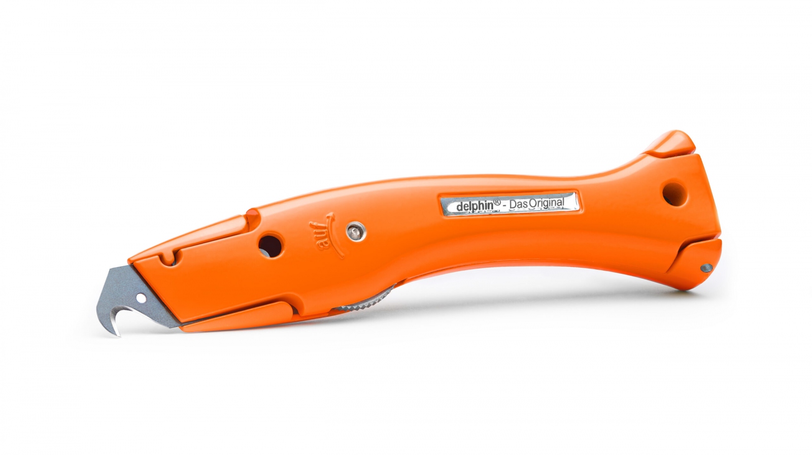 Dao rọc thảm đa năng Delphin 100250-K1-SR màu cam kèm bao đựng màu đen